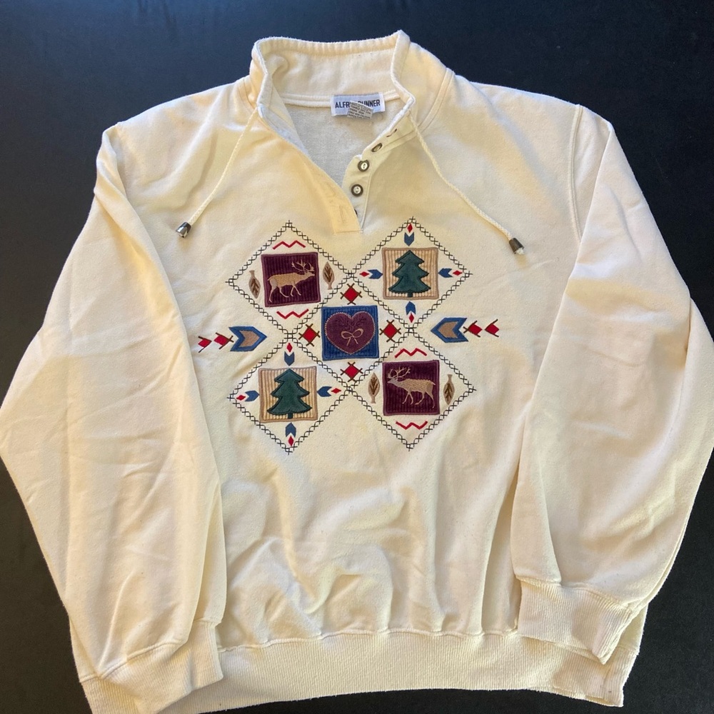 grandma style winter crew neck sweater